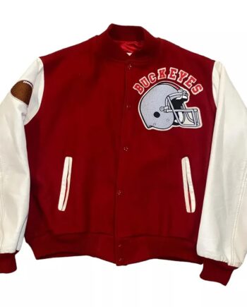 Ohio State Buckeyes Burgundy and White Varsity Jacket - Modajacket
