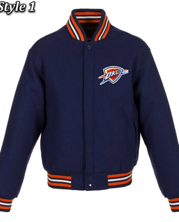 Varsity Oklahoma City Thunder Navy Wool Jacket - Modajacket