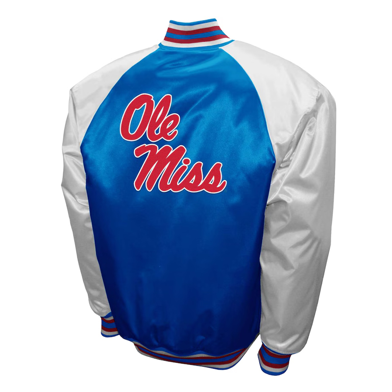 Ole Miss Rebels Powder Blue Satin Jacket 2 Ole Miss Rebels Powder Blue Satin Jacket