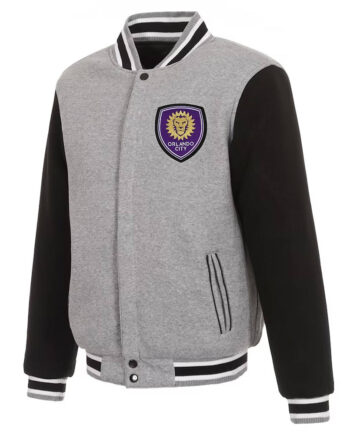 Orlando City SC Gray and Black Varsity Wool Jacket - Modajacket