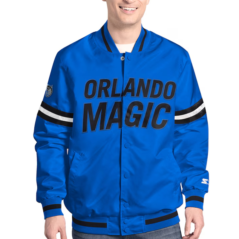 Orlando Magic Scout Varsity Satin Jacket 1 Orlando Magic Scout Varsity Satin Jacket - Modajacket