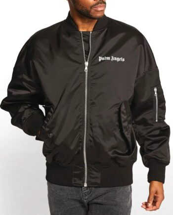 Palm Angels Logo Black Bomber Jacket - Modajacket