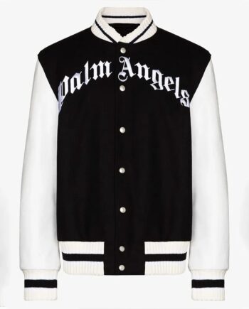 Palm Angels 50 Bear Varsity Black and White Jacket - Modajacket
