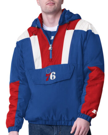 Philadelphia 76ers Charger Half-Zip Pullover Jacket - Modajacket