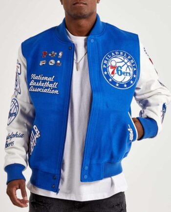 Mash Up Philadelphia 76ers Royal Varsity Jacket - Modajacket