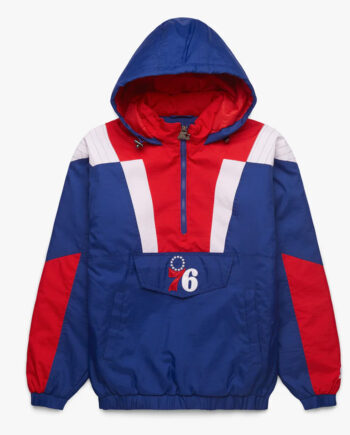 Philadelphia 76ers Pullover Half-Zip Jacket - Modajacket