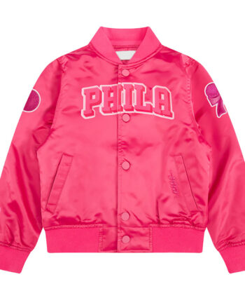 Philadelphia 76ers Triple Pink Satin Jacket - Modajacket