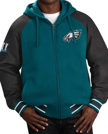 Philadelphia Eagles Defender Green Hoodie Varsity Jacket - Modajacket