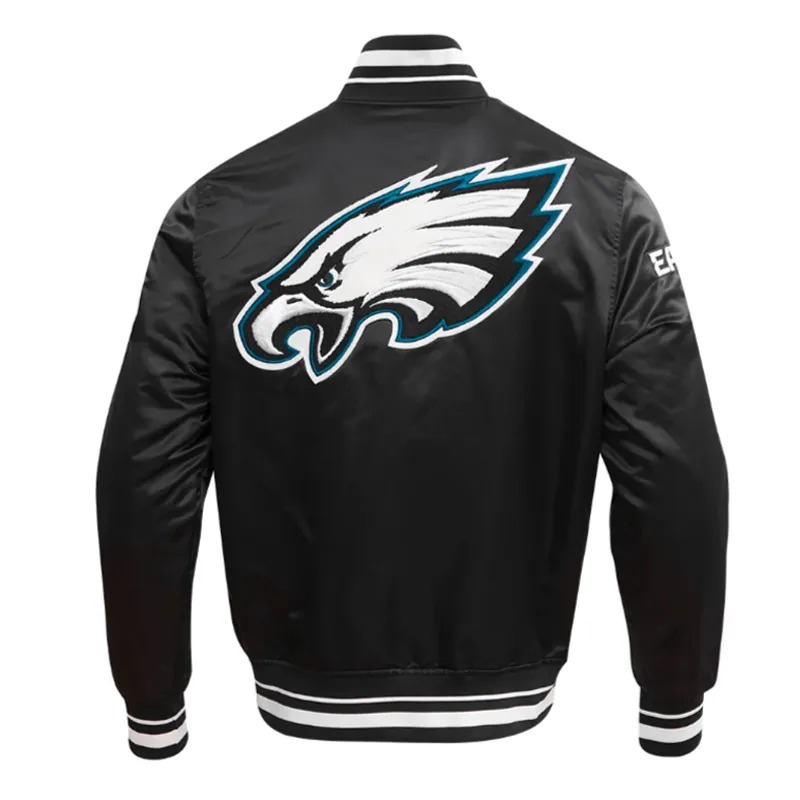 Philadelphia Eagles Mashup Classic Rib Satin Jacket 2 Philadelphia Eagles Mashup Classic Rib Satin Jacket