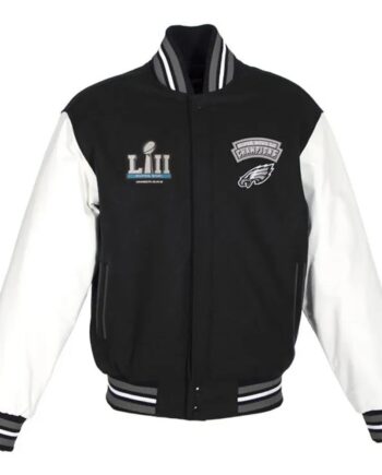 Super Bowl Champions Philadelphia Eagles Black Varsity Jacket - Modajacket