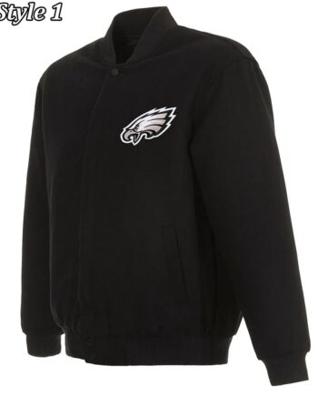 Philadelphia Eagles Black Wool Varsity Jacket - Modajacket