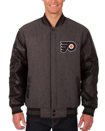 Philadelphia Flyers Varsity Charcoal/Black Jacket - Modajacket