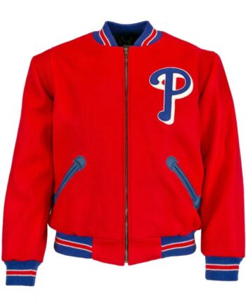 Varsity 1949 Philadelphia Phillies Red Wool Jacket - Modajacket