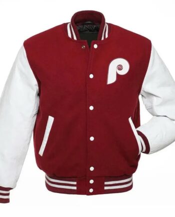 Philadelphia Phillies Varsity Red and White Jacket - Modajacket
