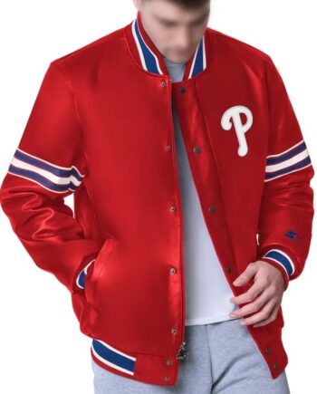 Philadelphia Phillies Red Varsity Leather Jacket - Modajacket