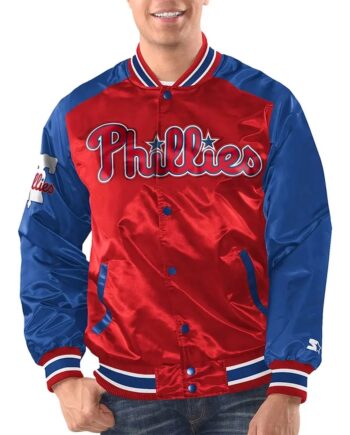 Red/Royal Philadelphia Phillies Varsity Satin Jacket - Modajacket