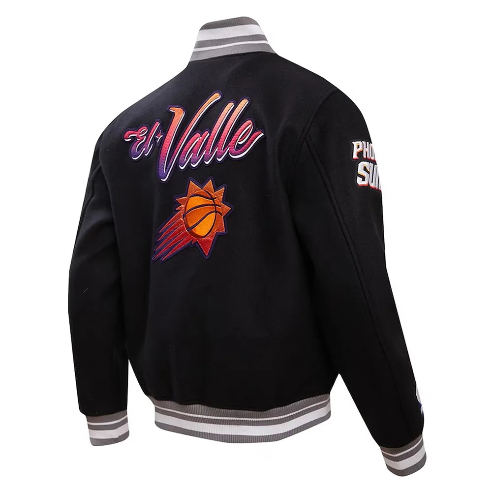 Phoenix Suns 2023/24 City Edition Black Varsity Jacket 2 Phoenix Suns 2023/24 City Edition Black Varsity Jacket
