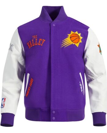 Phoenix Suns 2024/25 City Edition Chenille Purple Varsity Jacket - Modajacket
