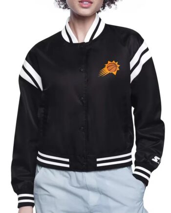 Phoenix Suns Printed Logo Varsity Satin Jacket - Modajacket