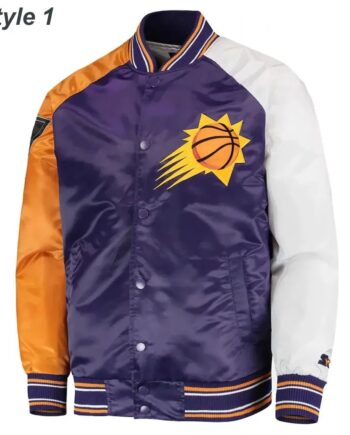 Phoenix Suns Reliever Purple and Orange Satin Jacket - Modajacket