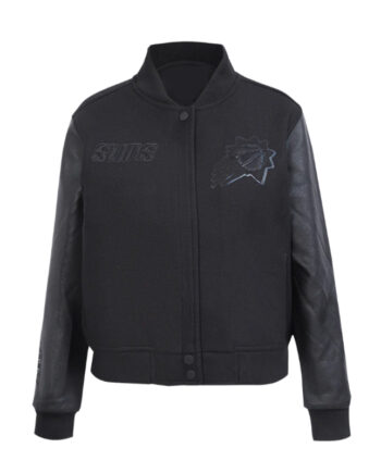 Phoenix Suns Triple Black Varsity Wool/Leather Jacket - Modajacket