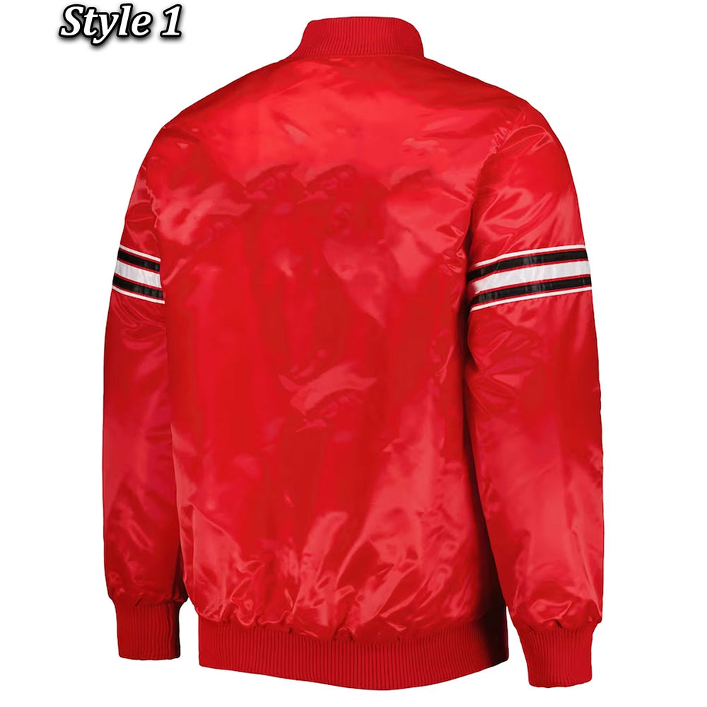 Chicago Bulls Pick & Roll Varsity Satin Jacket 4 Chicago Bulls Pick & Roll Varsity Satin Jacket
