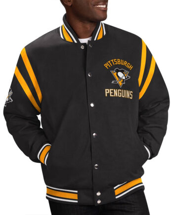 Pittsburgh Penguins Tailback Black Varsity Jacket - Modajacket