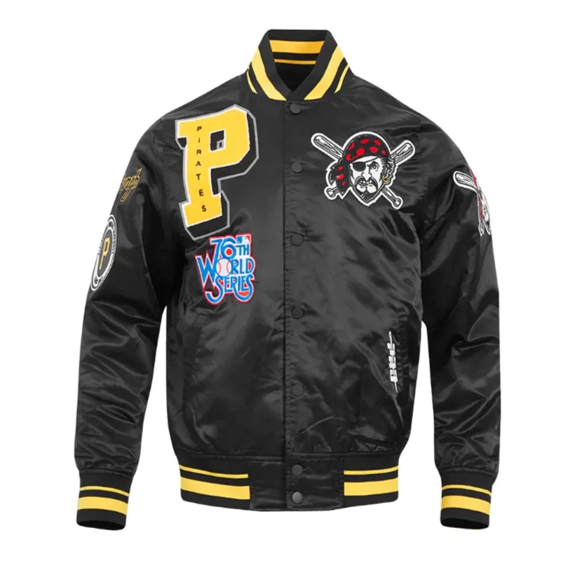 Pittsburgh Pirates Mashup Satin Jacket 1 Pittsburgh Pirates Mashup Satin Jacket - Modajacket