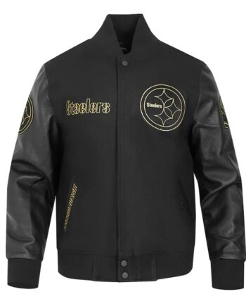 Pittsburgh Steelers Full-Zip Black Varsity Jacket - Modajacket