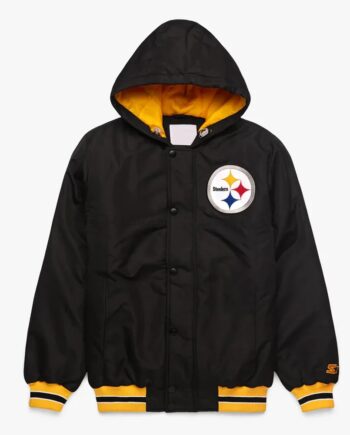 Pittsburgh Steelers Black Official Hooded Jacket - Modajacket