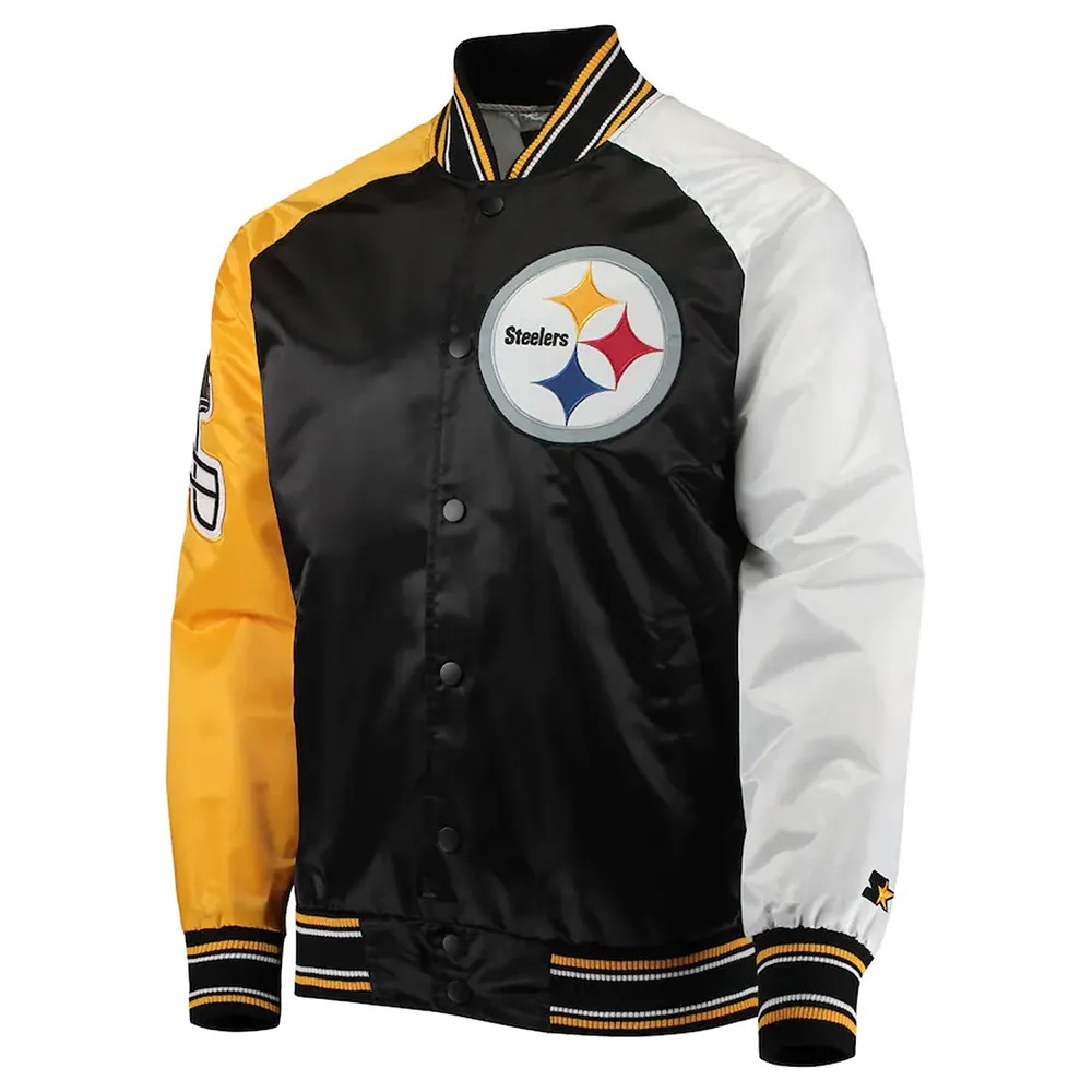 The Reliever Pittsburgh Steelers Varsity Satin Jacket 1 The Reliever Pittsburgh Steelers Varsity Satin Jacket - Modajacket