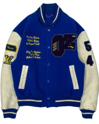 Letterman Wizard of Oz Rainbow Blue and White Varsity Jacket - Modajacket