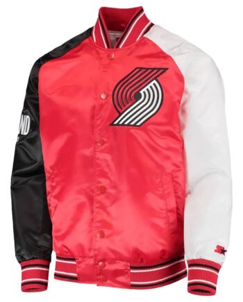 Portland Trail Blazers Reliever Satin Varsity Jacket - Modajacket