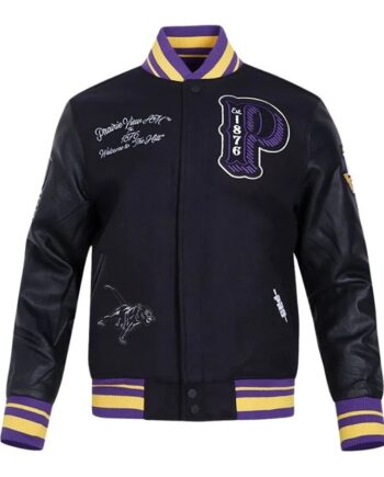 Prairie View A&M Black Varsity Wool/Leather Jacket - Modajacket