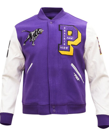 Prairie View A&M Purple and White Varsity Jacket - Modajacket