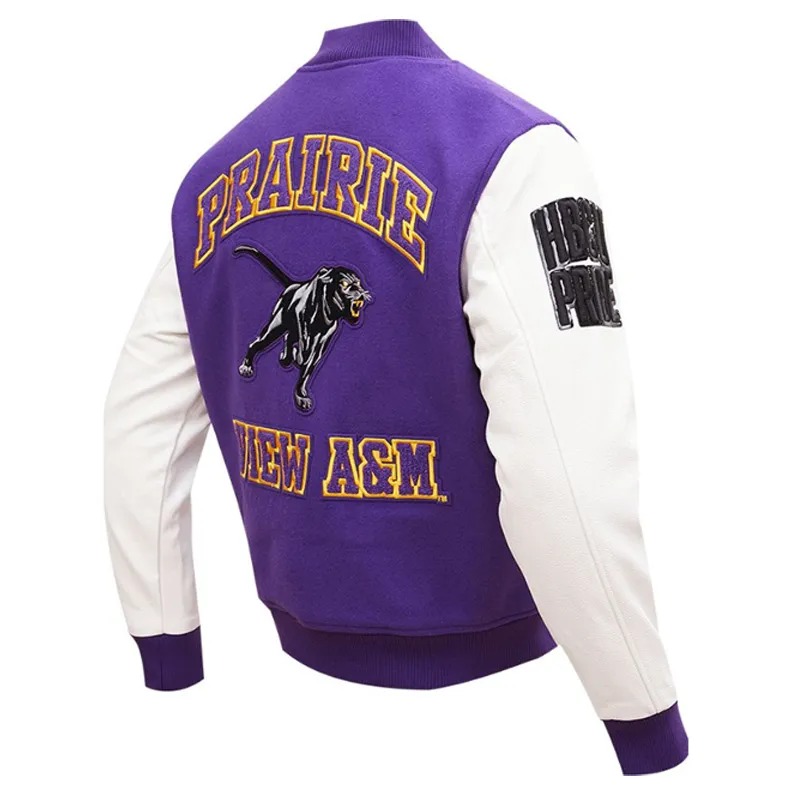 Prairie View A&M Purple and White Varsity Jacket 4 Prairie View A&M Purple and White Varsity Jacket