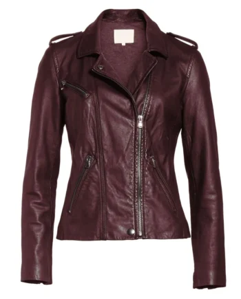 Pretty Little Liars S07 Ashley Benson Maroon Leather Jacket - Modajacket