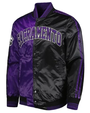Sacramento Kings Purple/Black Fast Break Satin Jacket - Modajacket