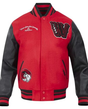 Winston-Salem State Rams HBCU Red and Black Varsity Jacket - Modajacket