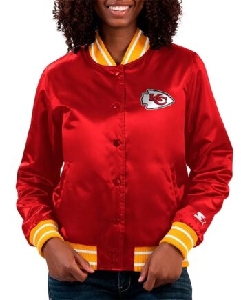 Kansas City Chiefs Red Satin Varsity Jacket - Modajacket