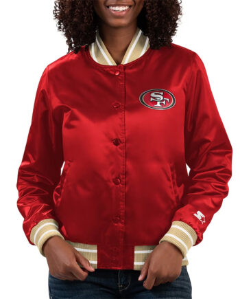 San Francisco 49ers Full Count Red Satin Jacket - Modajacket