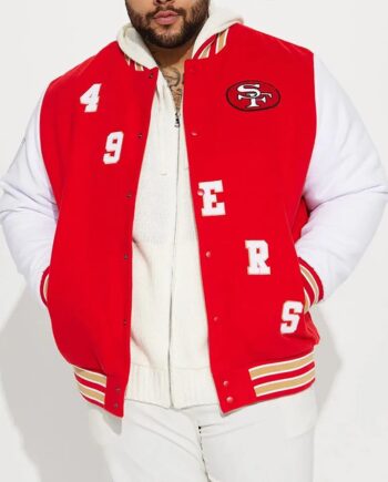 San Francisco 49ers Red/White Varsity Jacket - Modajacket