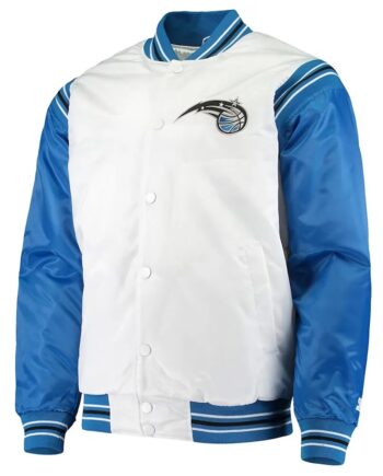 White/Blue Orlando Magic Renegade Varsity Satin Jacket - Modajacket