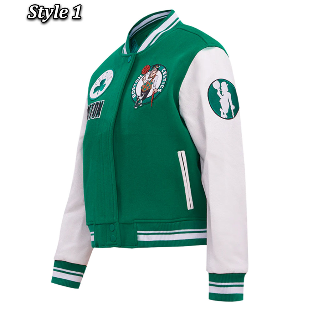 Retro Classic Rib Boston Celtics Varsity Jacket 15 Retro Classic Rib Boston Celtics Varsity Jacket