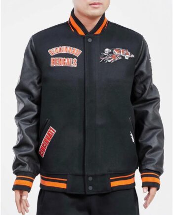 Cincinnati Bengals Retro Classic Rib Varsity Jacket - Modajacket