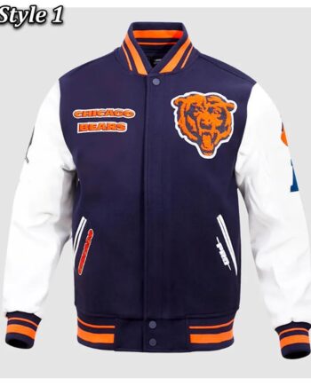Chicago Bears Retro Classic Rib Varsity Jacket - Modajacket