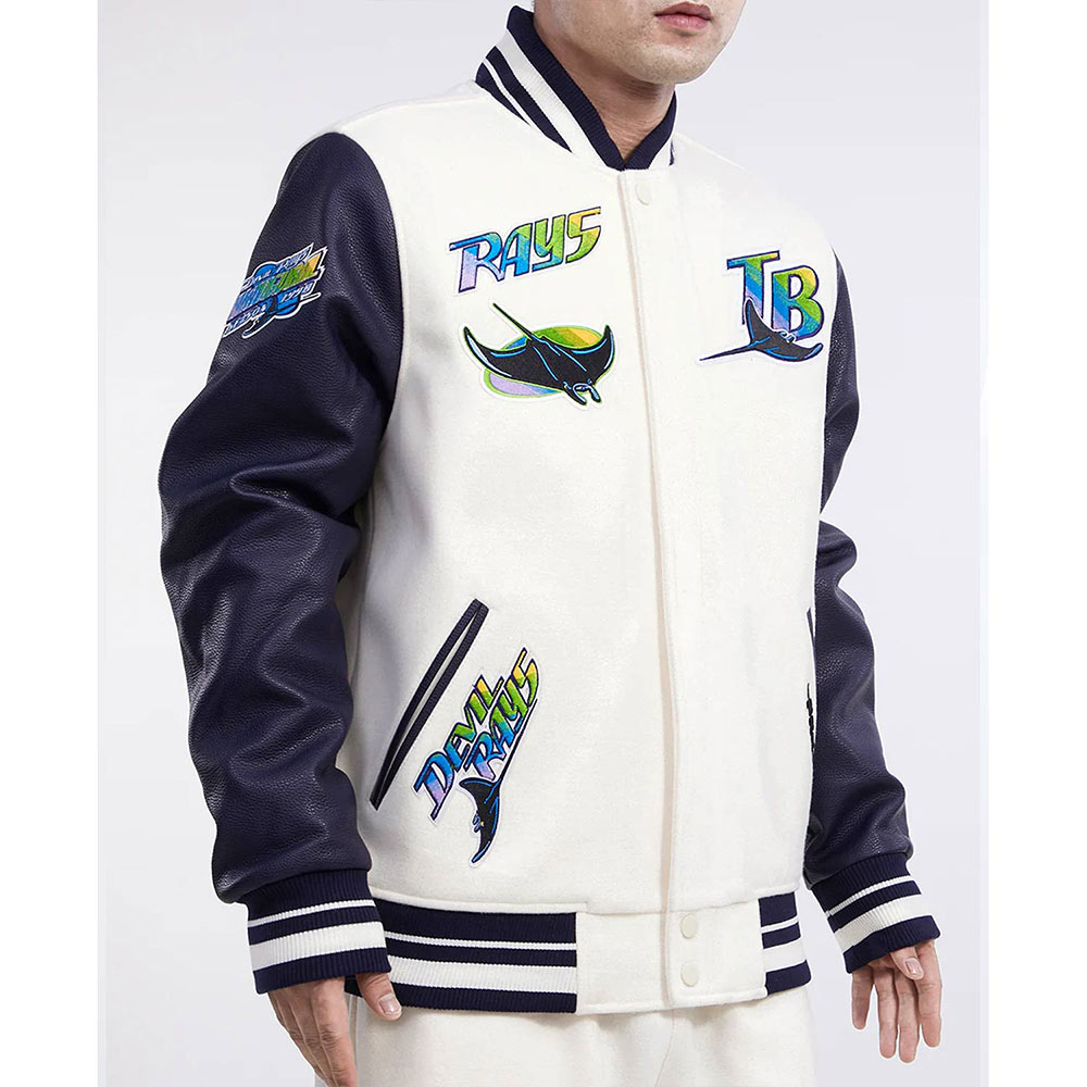 Tampa Devil Rays Retro Classic Rib Varsity Jacket 10 Tampa Devil Rays Retro Classic Rib Varsity Jacket