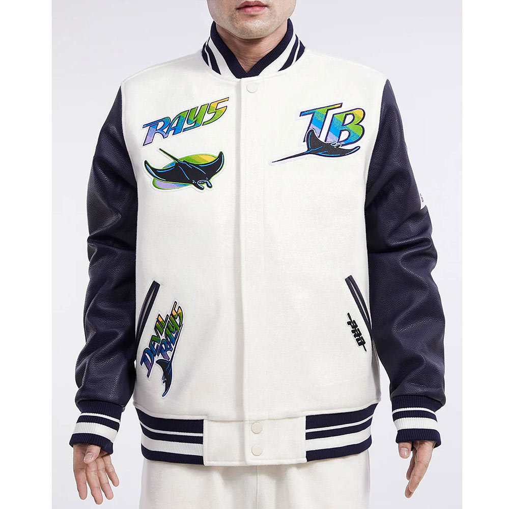 Tampa Devil Rays Retro Classic Rib Varsity Jacket 1 Tampa Devil Rays Retro Classic Rib Varsity Jacket - Modajacket