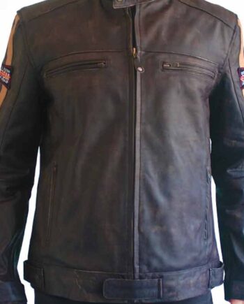 Richa Retro Racing Motorcycle Brown Leather Jacket - Modajacket
