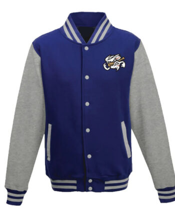 Omaha Storm Chasers Royal and Gray Varsity Fleece Jacket - Modajacket